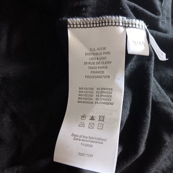 LEO & UGO Black Appliqué Little Bows Tee 3 M/L - Picture 5 of 5